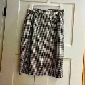 Calvin Klein vintage plaid wool silk skirt women’s size 8